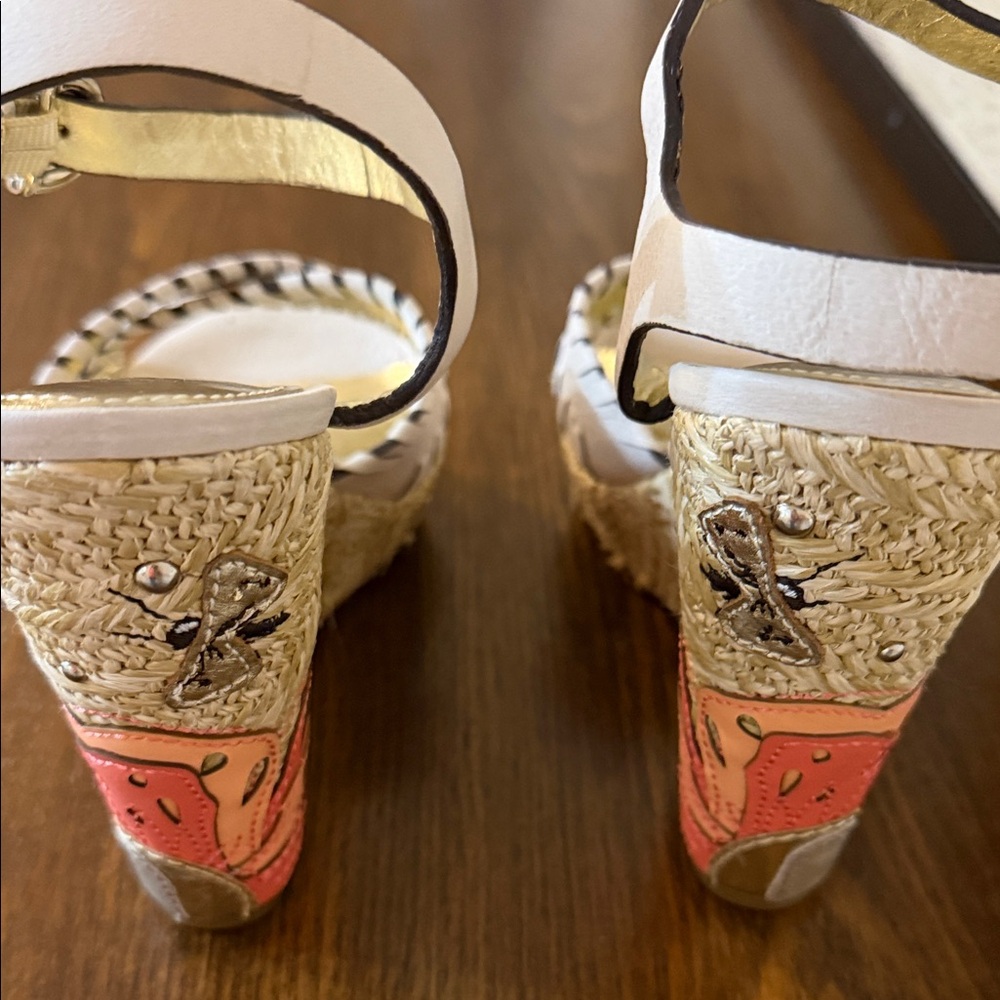Coach beige and Pink Espadrille Wedges - Picture 5 of 11